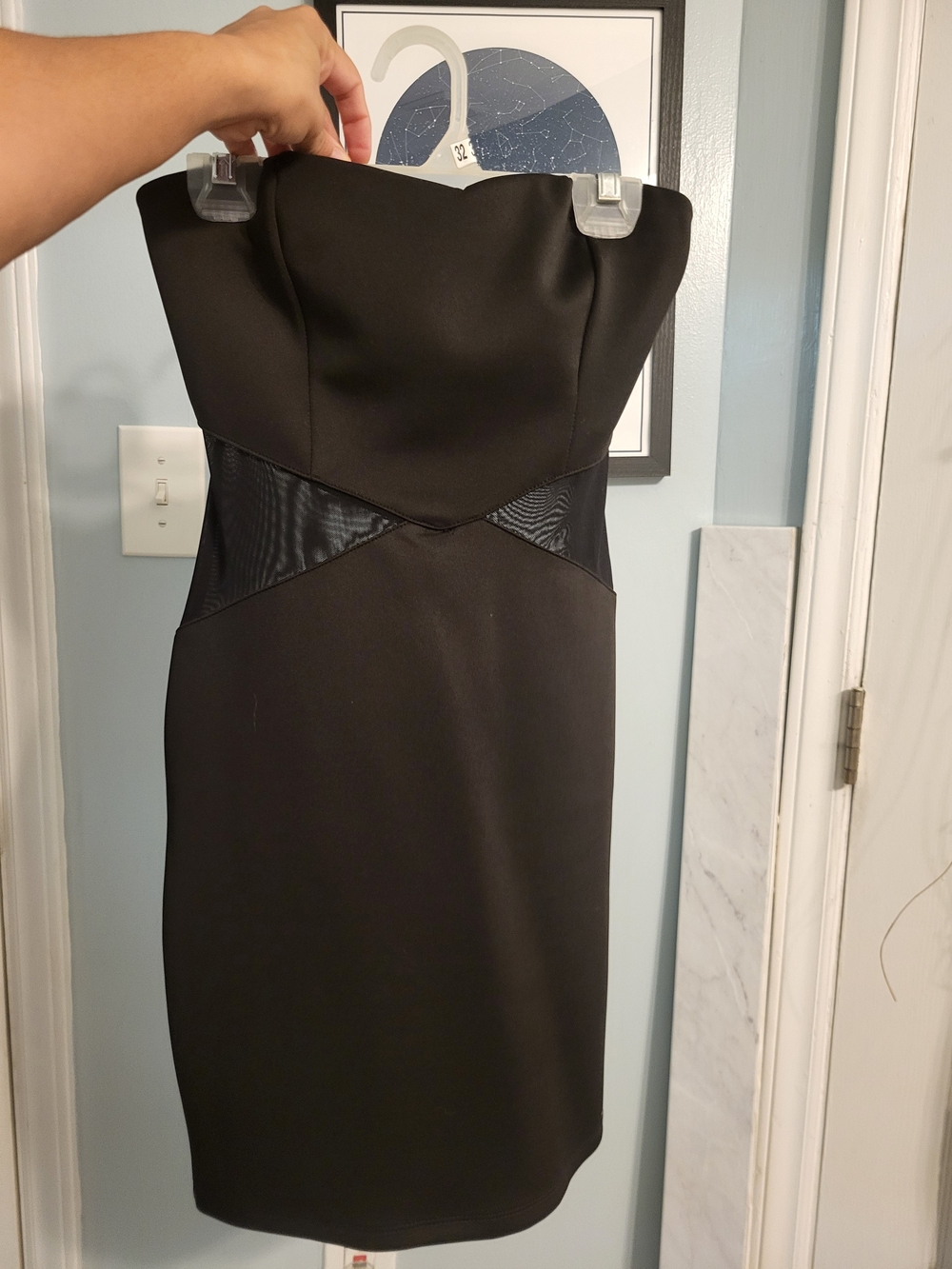 Forever 21 Black Strapless Sheath Dress with Waist Cutouts